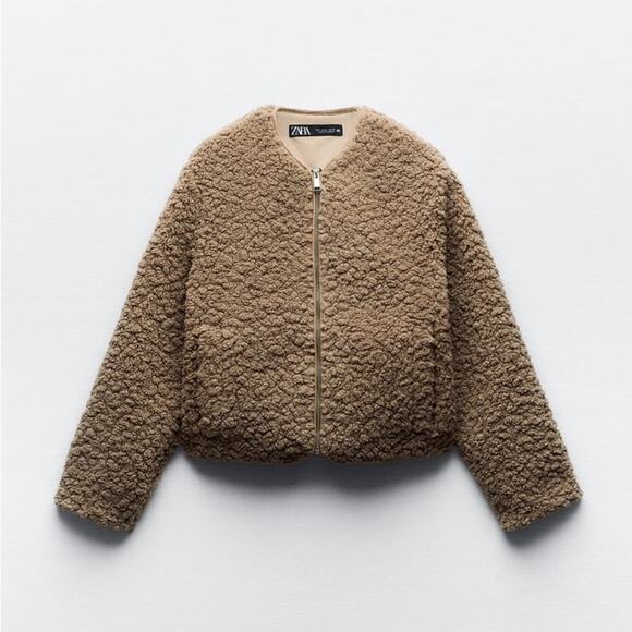 ZARA BLOGGER FAVORITE SHORT FAUX SHEARLING JACKET - Picture 10 of 12
